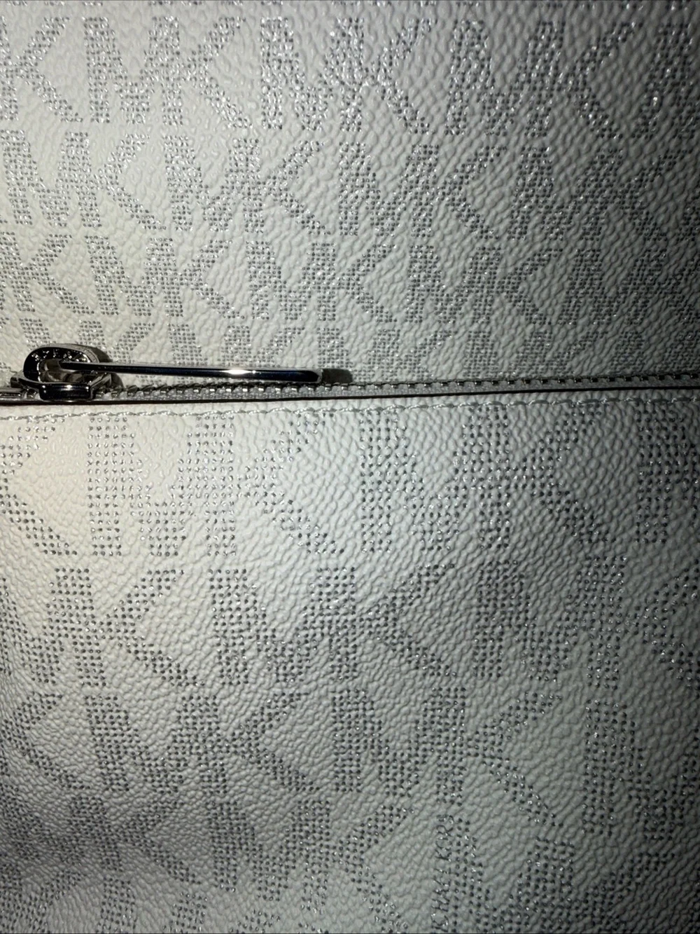 Michael Kors White MK Logo Dome Backpack